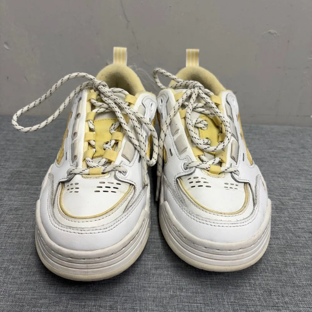 Adidas ADI2000 Sneakers Womens 7.5 White Yellow GZ7203 Chunky Y2K Skate Shoes